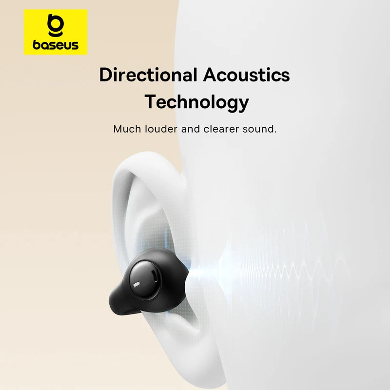 Baseus Bass 15 Clip Open Ear Earphones Wireless Bluetooth 5.4 Ear Clip Earphones Ear Sports TWS Earbuds 2-Mic ENC Headphones