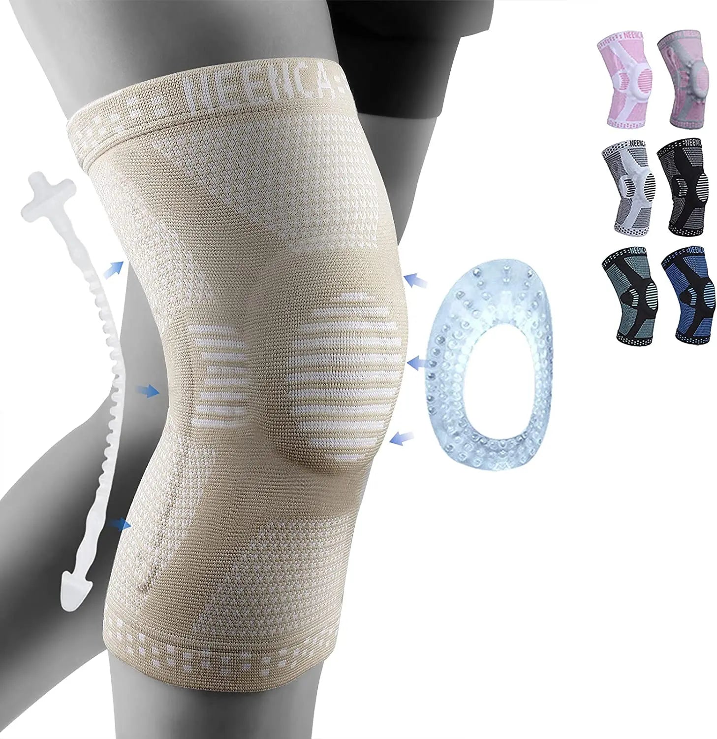 FitFlo Brace With Gel Pad &Side Stabilizers For Knee Pain Sport