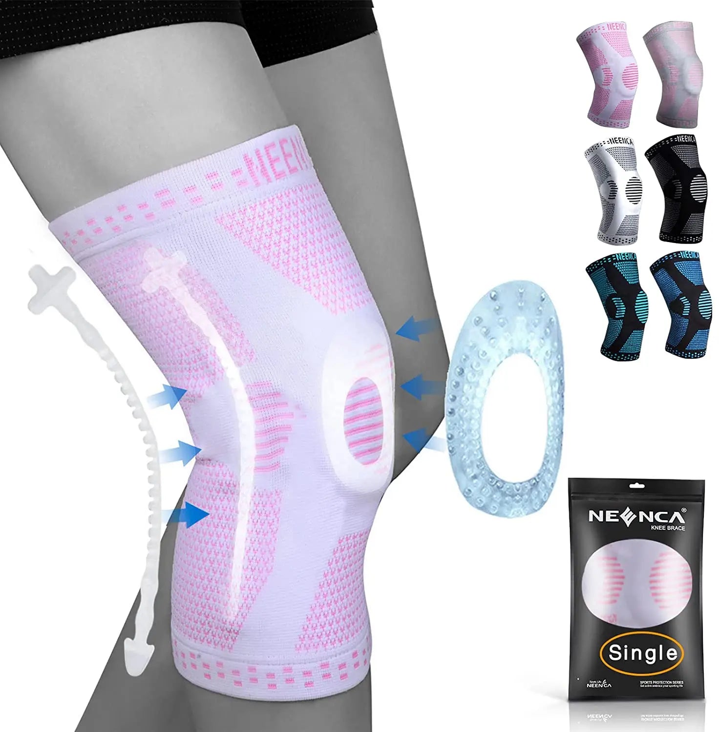 FitFlo Brace With Gel Pad &Side Stabilizers For Knee Pain Sport